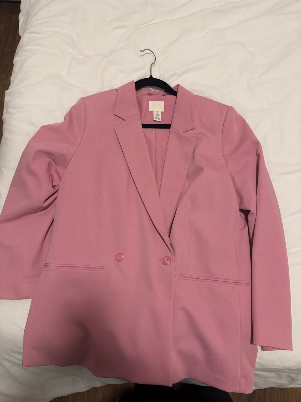 H&M Pink Double-Breasted Blazer